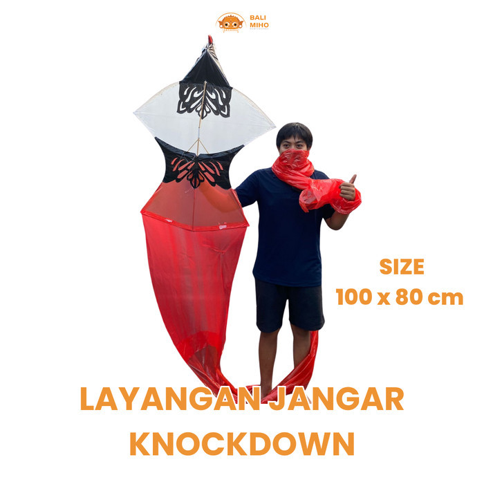 New - Layangan Janggar Knockdown 1 Meter X 80 Cm - Layangan Janggan Knockdown - Layangan Bali