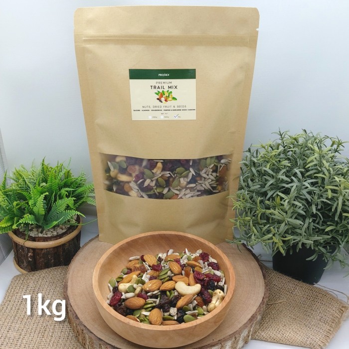 

Prodex Trail Mix 1Kg - Kacang, Biji-Bijian, Buah Kering - Sehat, Diet Diskon