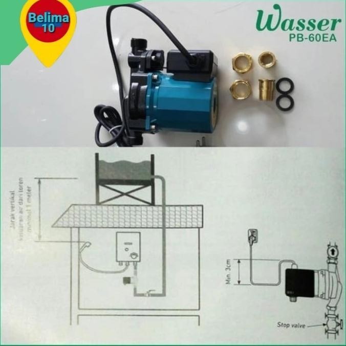 Pompa Dorong Boster Wasser Pb 60Ea Pompa Shower Original Bergaransi