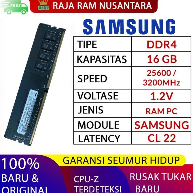 Jual Ram Pc Samsung Ddr4 16Gb 3200 / 25600 Mhz Ori Ram Ddr4 16Gb 3200 Mhz Promo