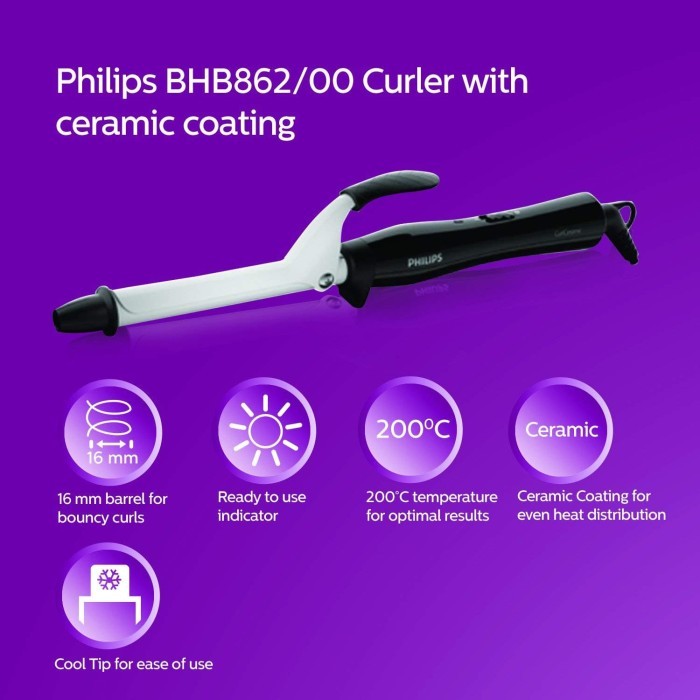 Philips Catokan Hair Curly Bhb862 Hair Curls / Alat Keriting Rambut