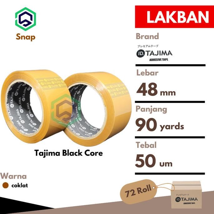 

Lakban Bening OPP Tape Tajima Black Core 48 mm x 90 Yards DUS
