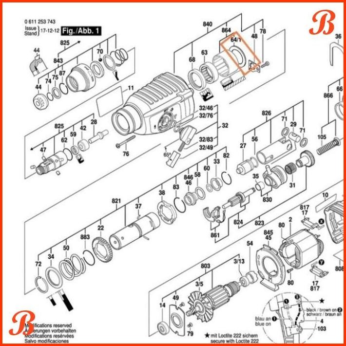 | ILP | RING PIPE GEAR HOUSING GBH 2-26 DRE BOR BOSCH WASHER GBH2-26 HAMMER