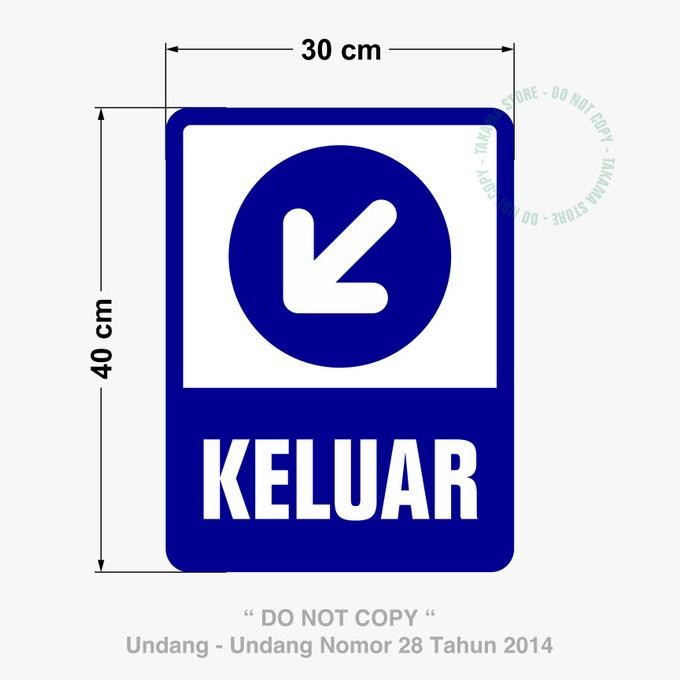 

RAMBU SIGN SIGNAGE PETUNJUK ARAH KELUAR 30 x 40 cm PLAT ALUMUNIUM