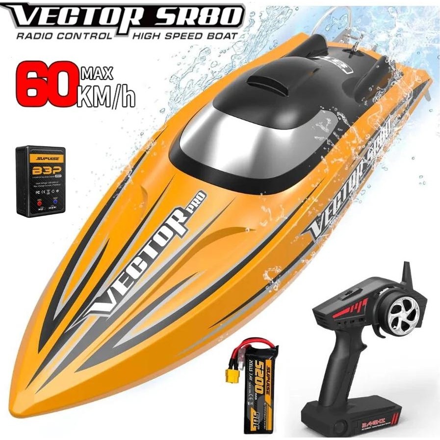VOLANTEXRC VECTOR SR80 PRO BRUSHLESS RC BOAT 50MPH HIGH-SPEED AUTO ROLL BACK WATERPROOF RTR FOR ADUL