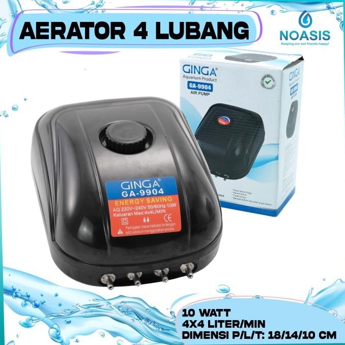 Pompa Udara Aquarium Aerator 4 Lubang Recent Rc 9904 Airpump Berkualitas