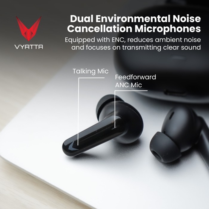 Vyatta Airboom Anc S Tws Bluetooth Headset Earphone 25Db 4 Mic Enc