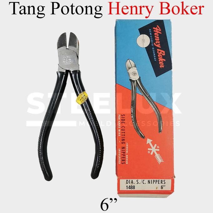 Tang Potong Henry Boker 5-1/2" 6" Germany Jerman Side Cutting Nipper Wire Cable Cutter Insulated Han