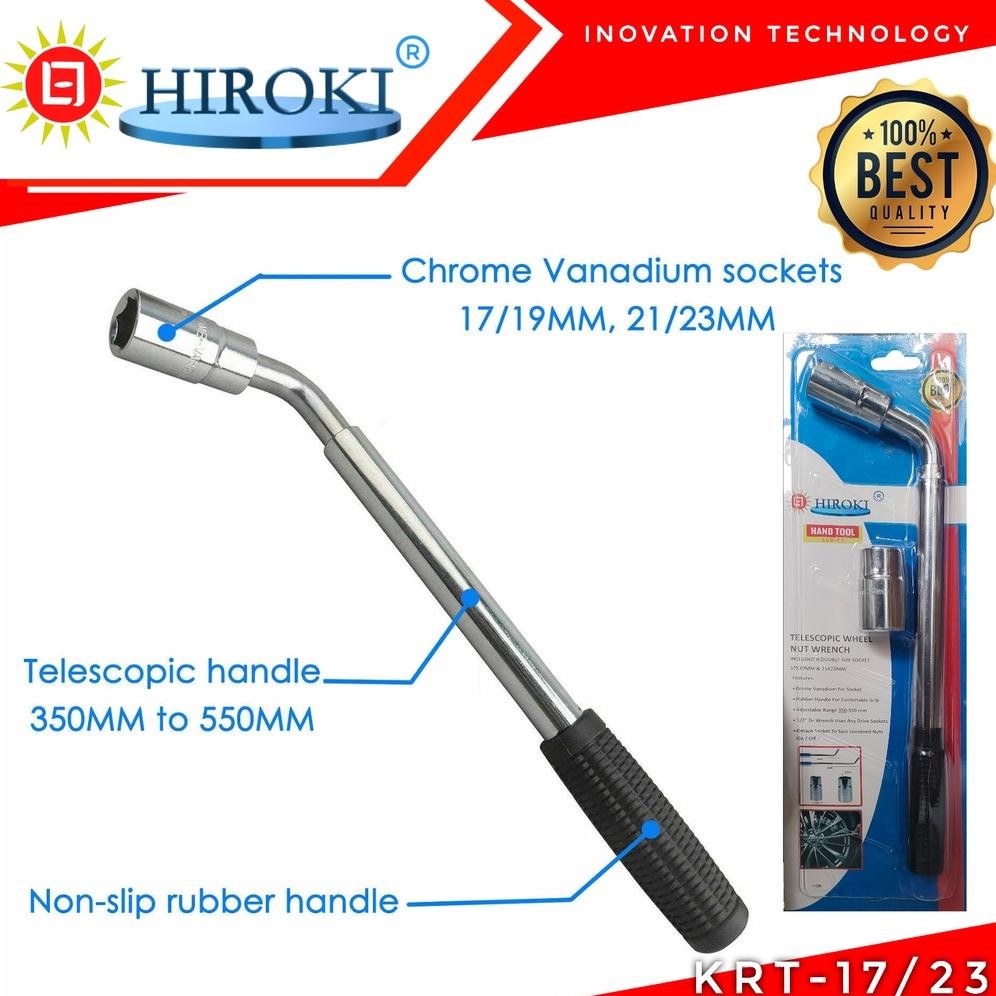 PROMO AKHIR TAHUN Kunci Roda Tarik Portable Teloskopik Gagang Teleskopik HIROKI handle Stel Panjang 
