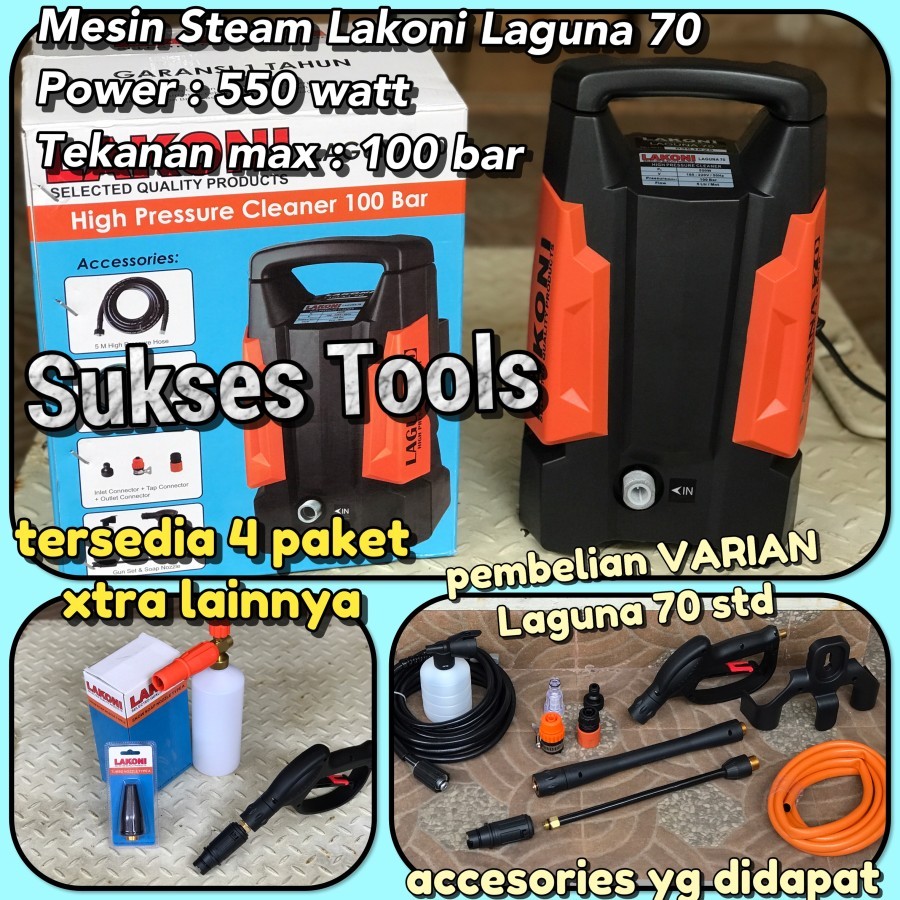 Laguna 70 XTRA Mesin Steam Lakoni Mesin Cuci Mobil Motor dan AC