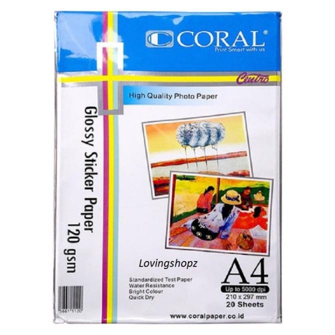 

Baru Glossy Sticker Paper Merek Coral, Kertas Sticker Glossy Coral