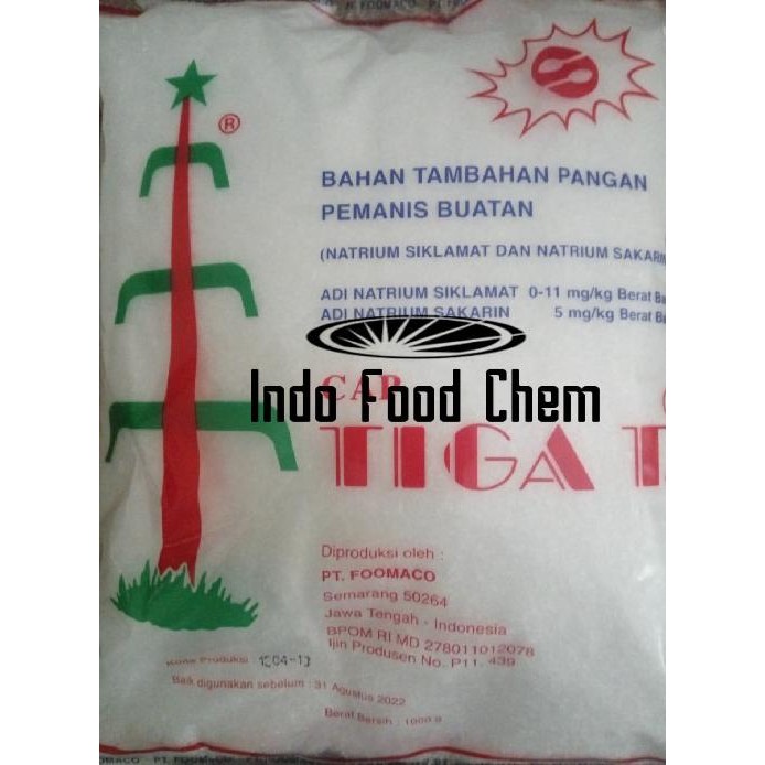 

Pemanis buatan cap Tiga T 1000gr / natrium siklamat