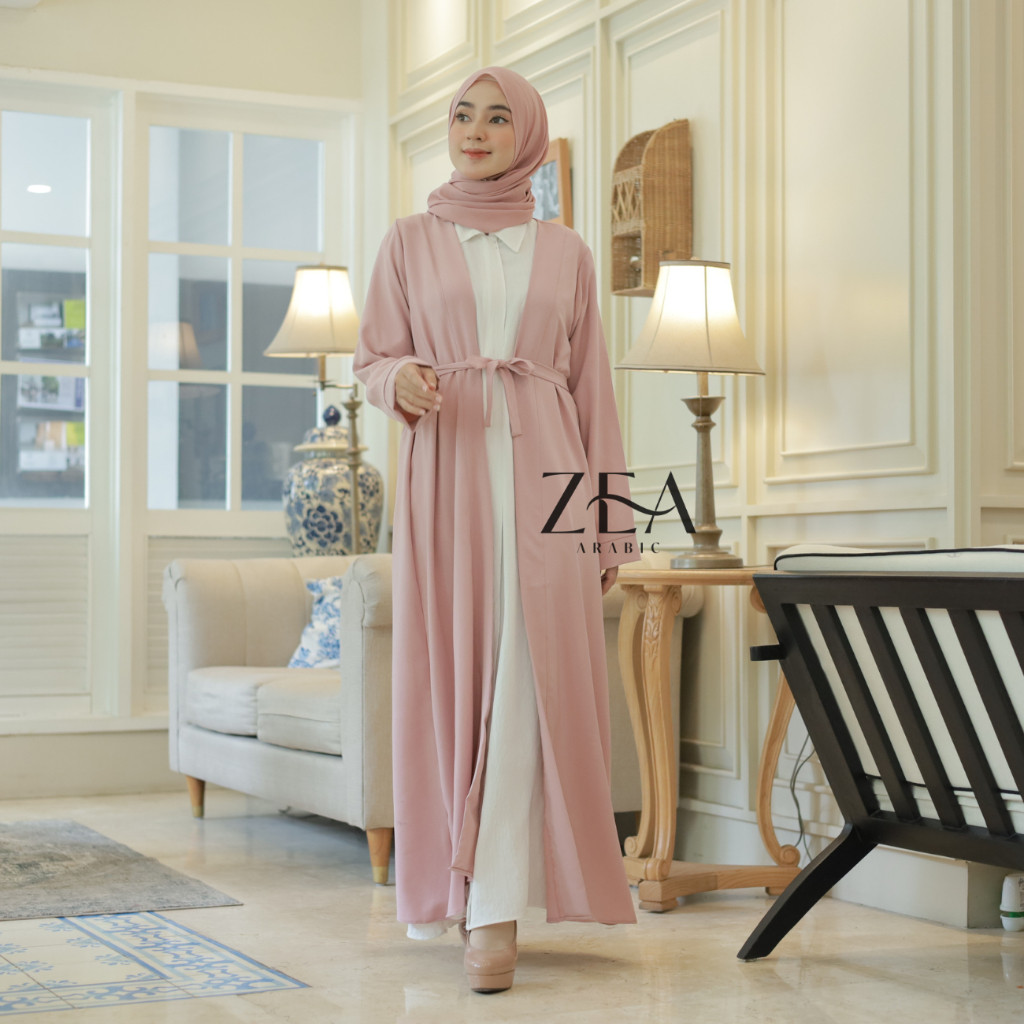 Baju Muslim Outer Mecca Abaya Outerwear Long Cardigan Gamis Polos by Zeaarabic