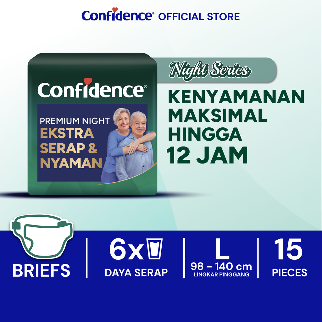Confidence Popok Dewasa Premium Night L 15