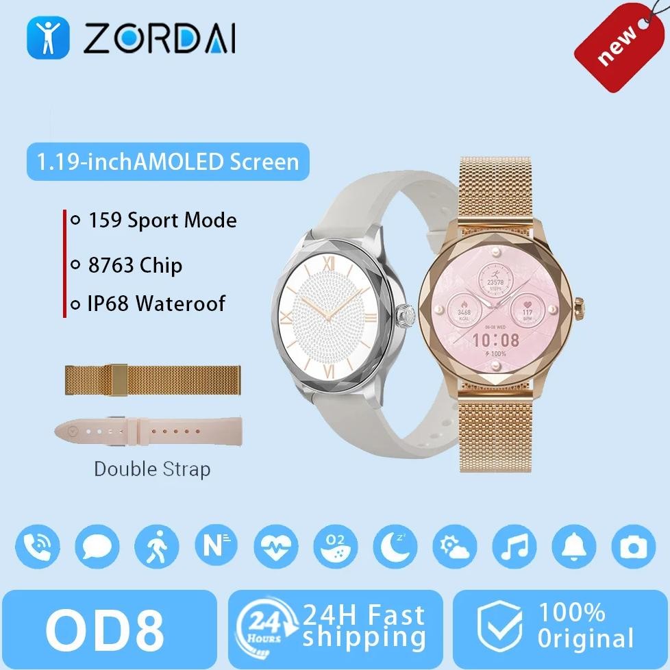 ZORDAI OD8 DIAMOND SMART WATCHES WOMEN AMOLED SCREEN CALL WATERPROOF WATCHES SPORT FITNESS TRACKER S