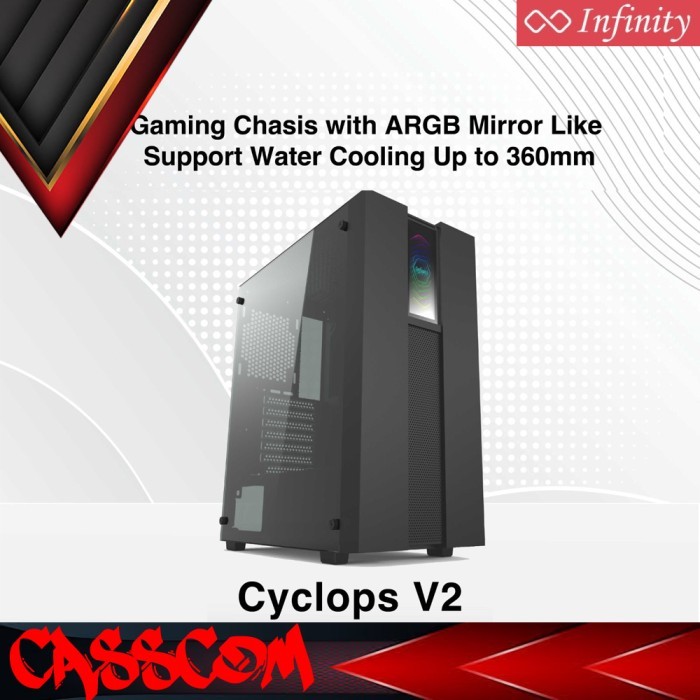 Berkualitas Infinity Cyclops V2 Casing Komputer Atx / Gaming Pc Case Atx