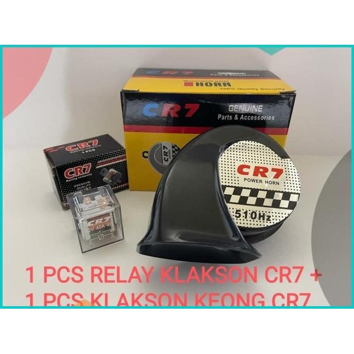 Paket Klakson Keong Horn Single CR7 + Relay Klakson Transparan CR7 14