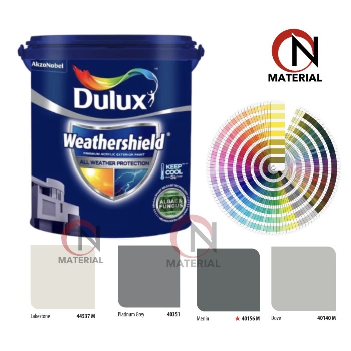 Dulux Weathershield 2.5L / Dove / Platinum Grey / Merlin / Lakestone