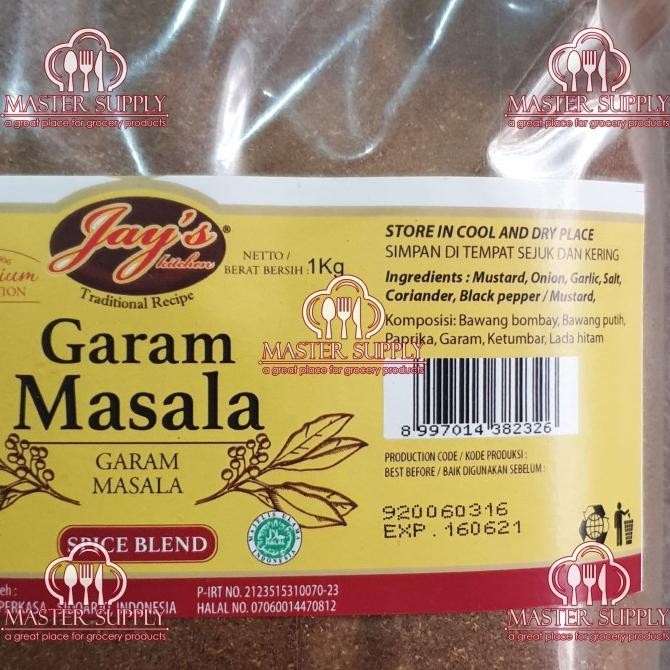 

GARAM MASALA JAYS 1 KG / MASALA POWDER / BUMBU KARI INDIA