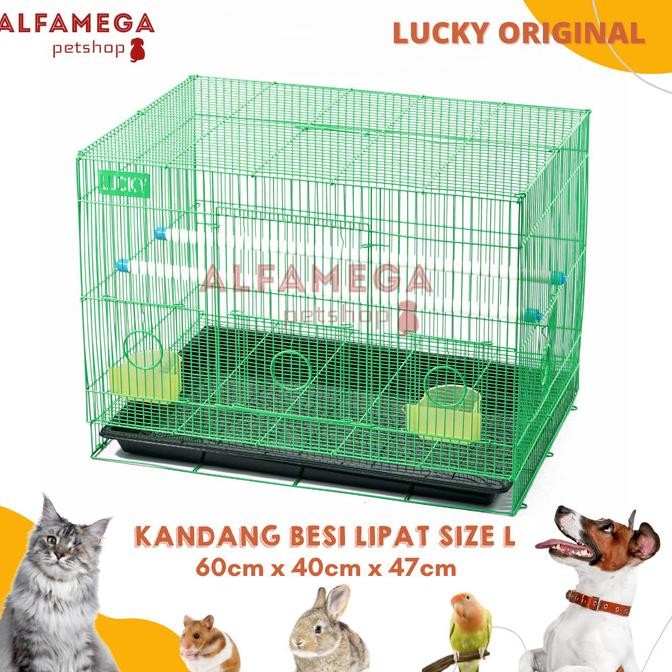 KANDANG UMBARAN BESI LIPAT SIZE L 60x50x44 BURUNG PLECI LOVEBIRD LUCKY