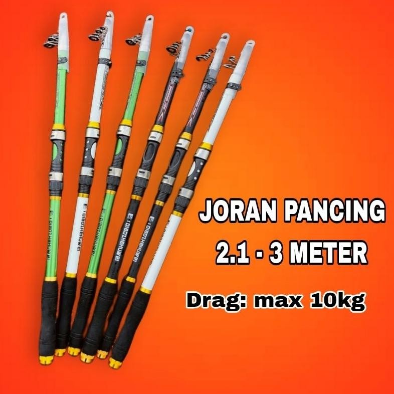 Promo Joran Pancing Carbon Telescopic 2.1M/2.4M/2.7M/3M Taffsport - Joran Pancing Ikan/Joran 1 Set M