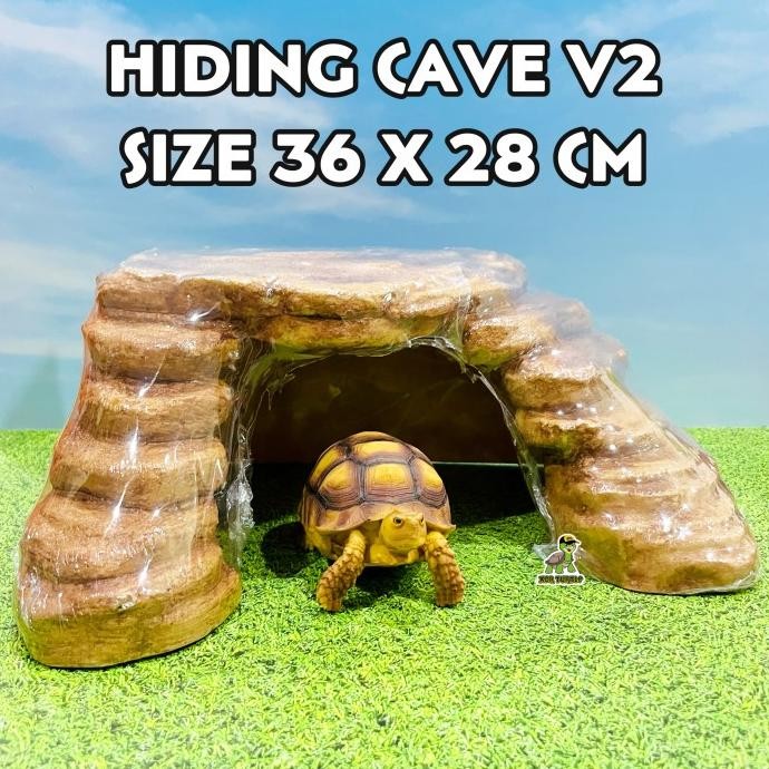 HIDING CAVE V2 RUMAH TORTO BESAR KURA DARAT REPTIL ALDABRA SULCATA RES