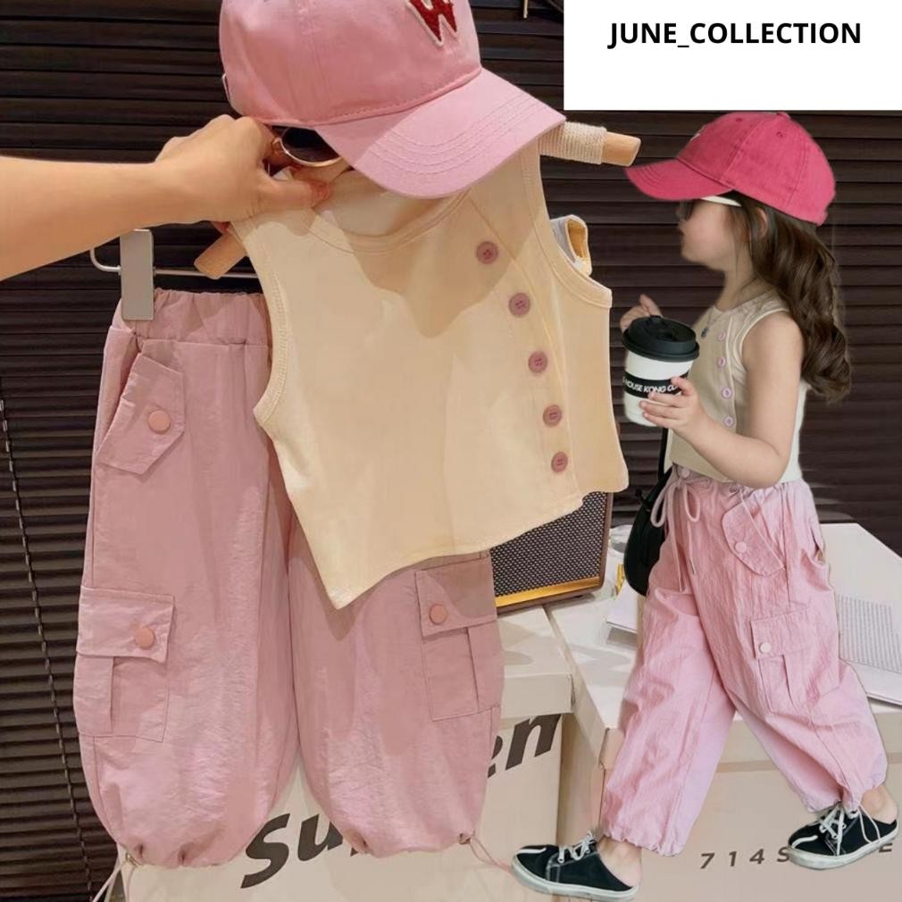 BAJU ANAK PEREMPUAN SET SETELAN ANAK PEREMPUAN CARGO CELANA CARGO ANAK PEREMPUAN BAJU CELANA