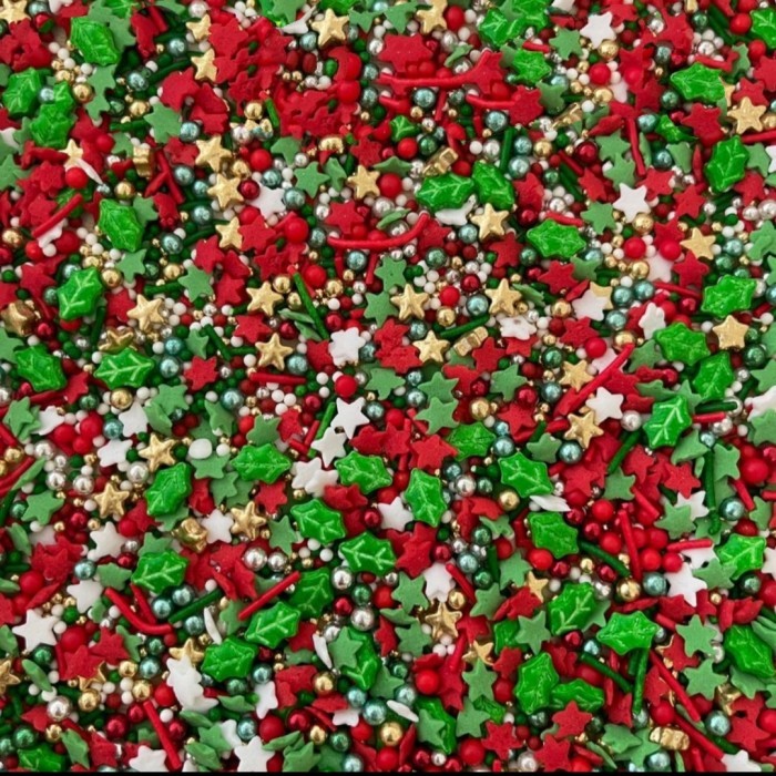 

Natal Limited Taburan Sprinkle Cake Hiasan Kue Varian Christmas Leaf - 50 Gram Limited