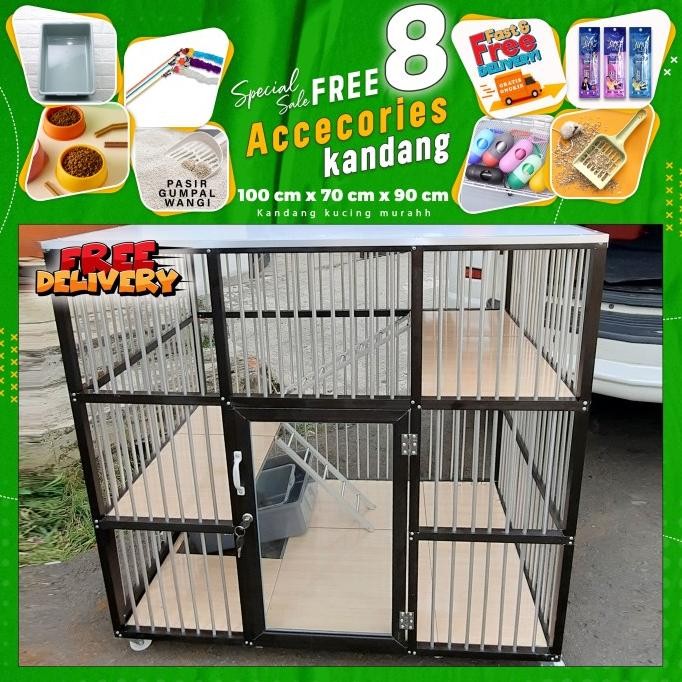 kandang kucing alumunium jumbo