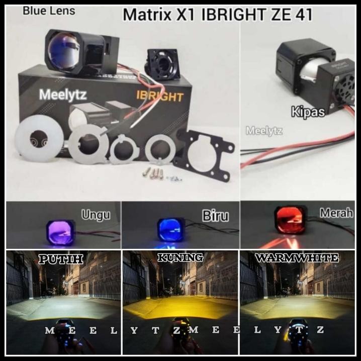 Projector Biled Ze41 Premium Biled Matrix X1 Ibright Plus Devil  Plus Kipas  1,5 Inc All Weather