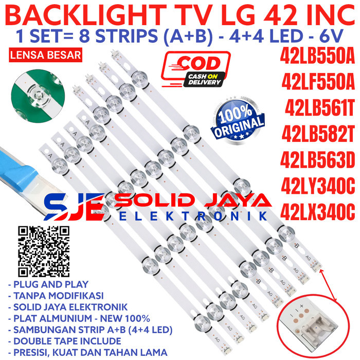 BACKLIGHT TV LED LG 42LF550 42LB550 42LF 42LB LAMPU 6V 6 VOLT BL 8K