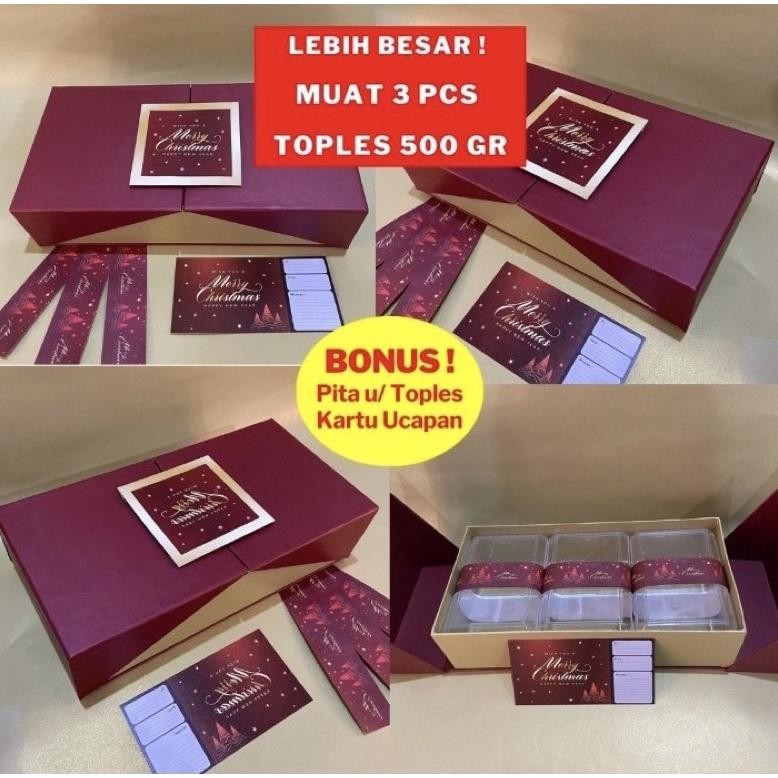 

Box Natal Kue Kering Isi 3 / Kotak Hardbox Christmas Hampers