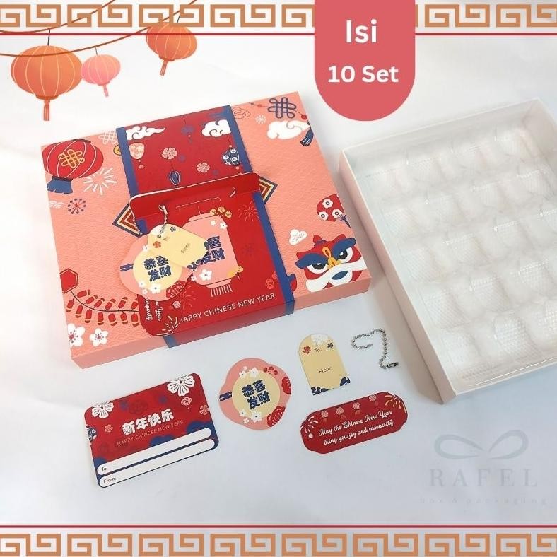 

10 Set Box Tenteng Nastar Sekat Lampion Imlek