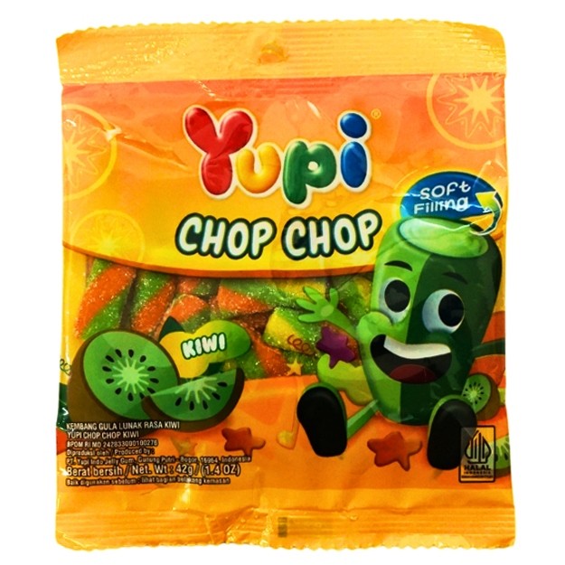 

S20643 YUPI CHOP CHOP RASA KIWI PERMEN JELLY 42GR MAJU BERSAMA (20250313)