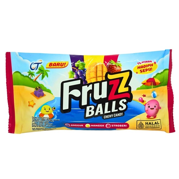 

S20428 FRUZZ BALLS CHEWY CANDY PERMEN SACHET 25,5 GR SACHET MAJU BERSAMA (20250223)