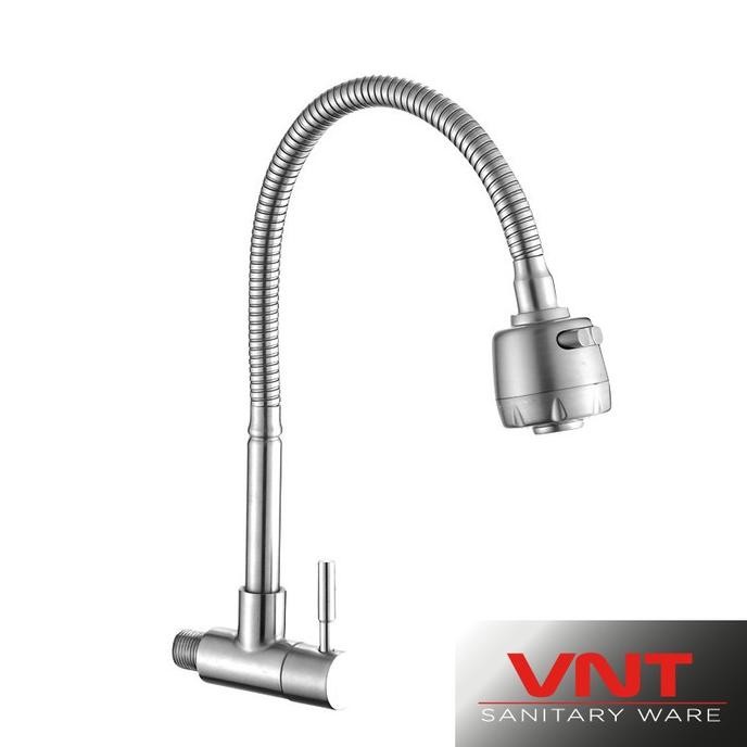 VNT Kran Cuci Piring Flexible Stainless Keran Air Sink Dapur Tembok