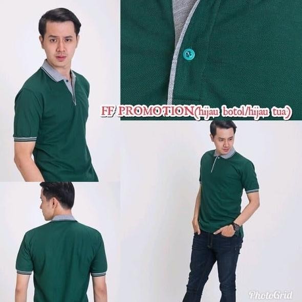 SERAGAM KAOS KERAH POLO HIJAU TUA HIJAU BOTOL