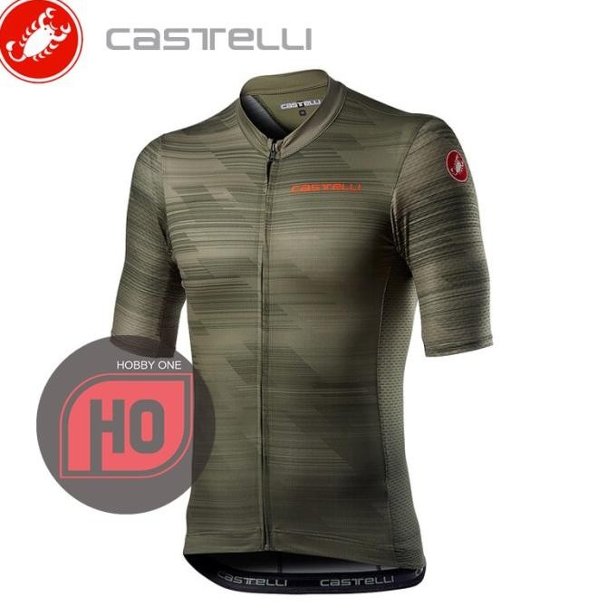 Sale Castelli Rapido Jersey Men Military Green Short Sleeve - Jersey Sepeda