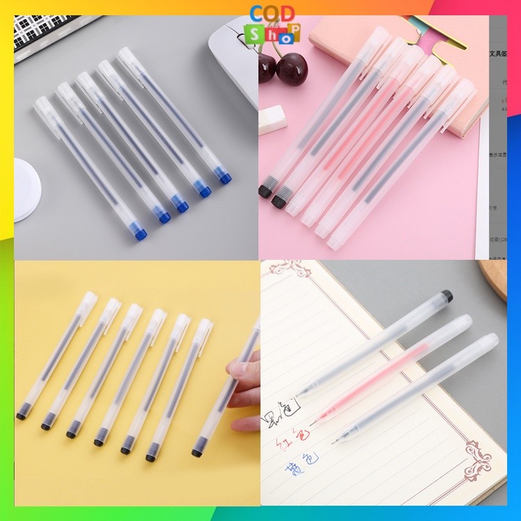 

murah COD - S5753 Pulpel Gel 0.5mm Bolpoin Pena Pulpen Tinta Gel Cair Pena Transparant Pen Gel /