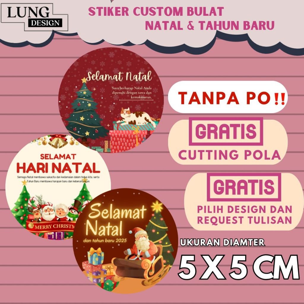 

Stiker Toples Natal Merry Christmas Sticker Toples Sticker Bulat Stiker Kemasan Parcel Sticker