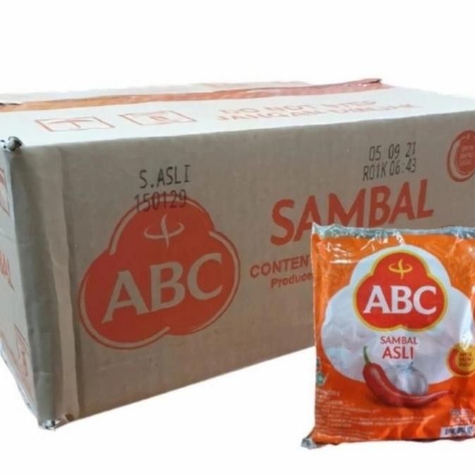 

Saos Sambal ABC Asli Sachet - 1 Dus/Karton isi 21 Pak x 22 Sachet @8gr