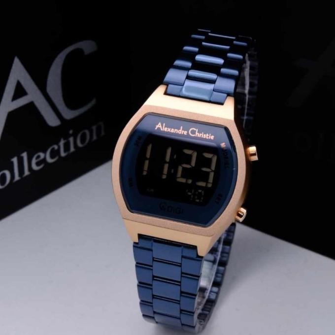 JAM TANGAN WANITA ALEXANDRE CHRISTIE AC9384 AC 9384 BLUE ROSEGOLD