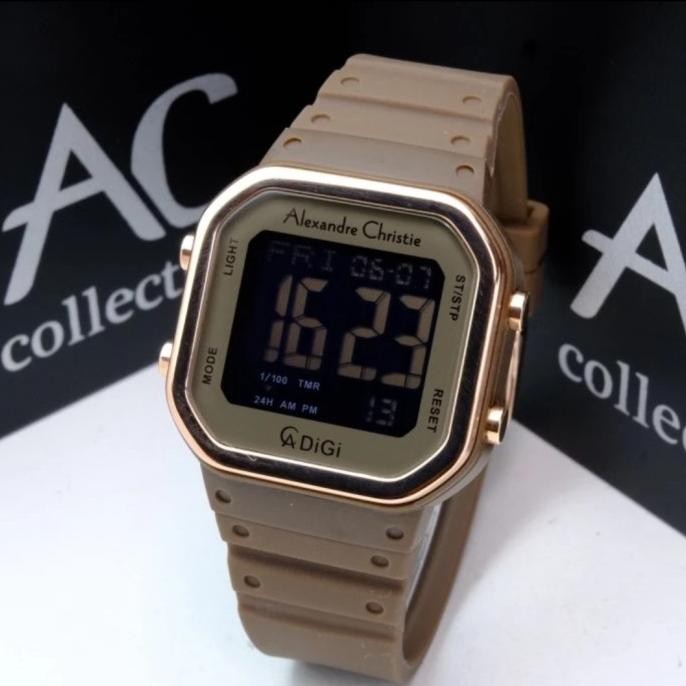 ALEXANDRE CHRISTIE ORIGINAL AC9347 AC 9347 JAM TANGAN WANITA BROWN DIGITAL ORIGINAL GARANSI RESMI 1T
