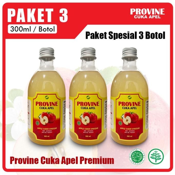 

PAKET 3 BOTOL PROVINE CUKA APEL MURNI ORIGINAL 300ML