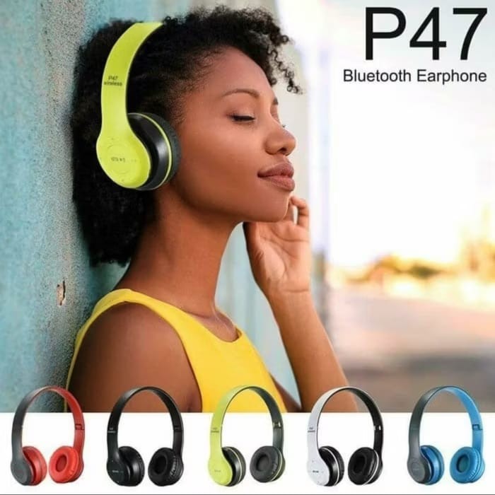HEADSET HEANDSFREE EARPHONE BLUETOOTH WIRELESS BANDO WIRELESS P47 + PACK

