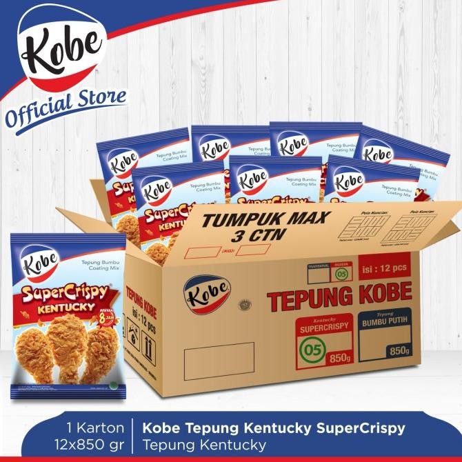 

Kobe Tepung Ayam Kentucky Super Crispy 850G 1 Karton Isi 12Pcs Diskon