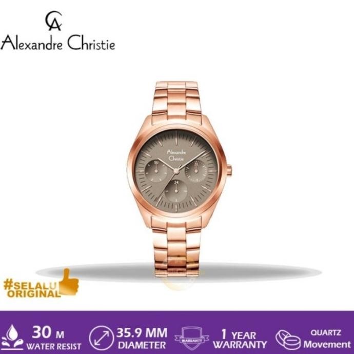 ALEXANDRE CHRISTIE AC2817 AC 2817 ROSEGOLD BROWN JAM WANITA ORIGINAL