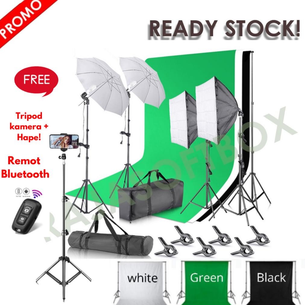 Paket Background Studio Foto Softbox Studio Lightning Plus Background Foto Studio Lampu Lighting Stu