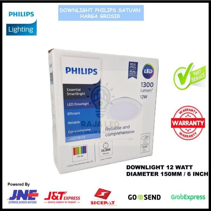 Lampu Philips Downlight Dn027B G3 12W / 12 Watt 6500K / 4000K 6 Inch New