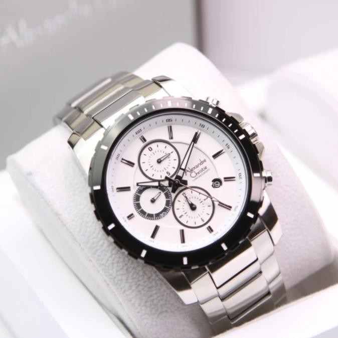 ALEXANDRE CHRISTIE AC6141 AC 6141 SILVER MAN JAM TANGAN ASLI